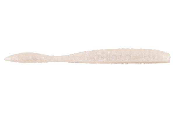 Pb Mxscent Flat Worm Wht Pearl 3.6"